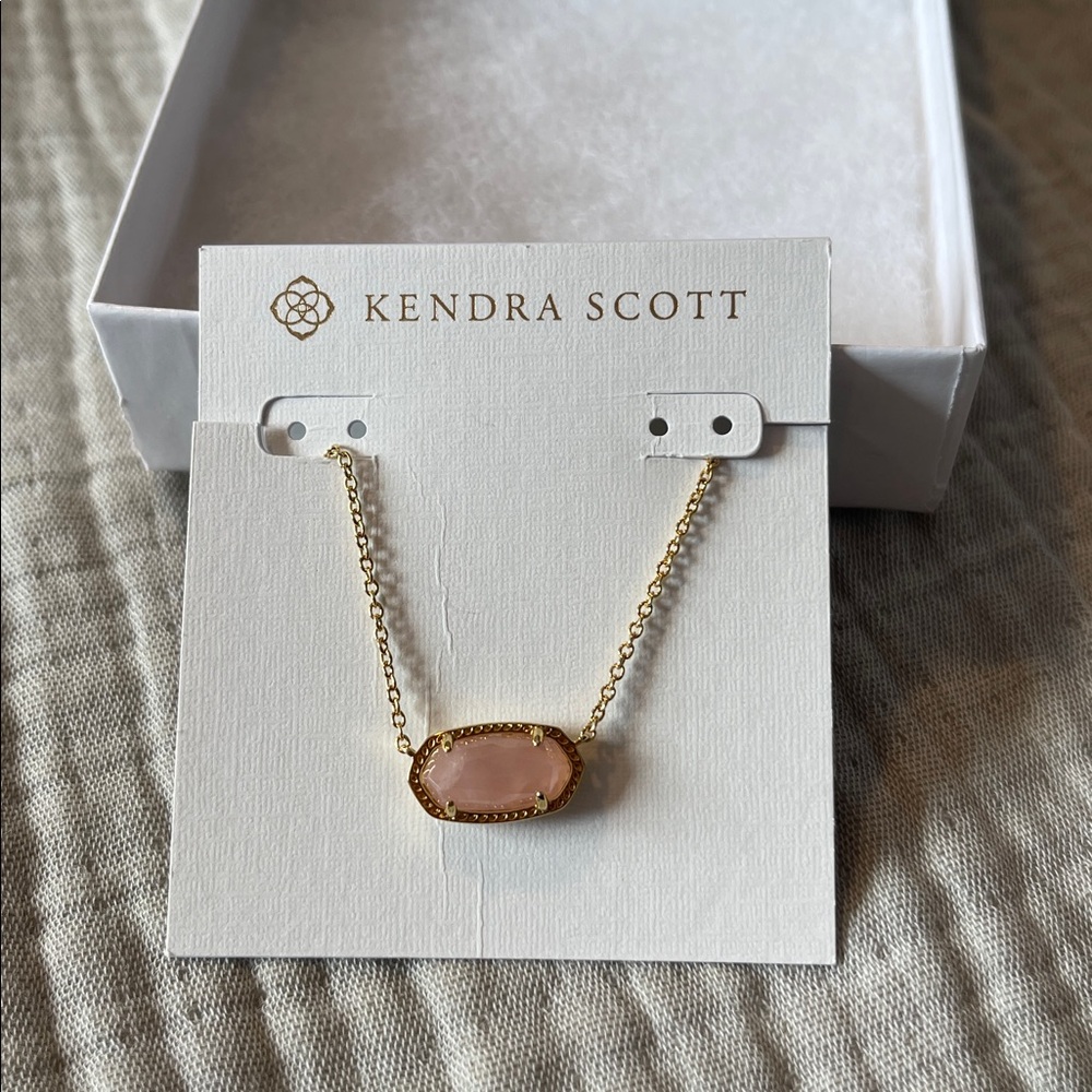 Kendra Scott Blush Pink and Gold Pendant Necklace